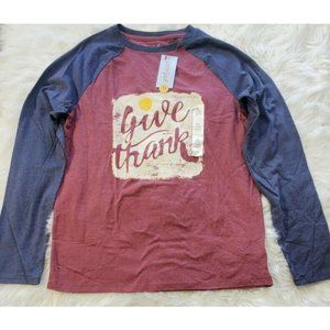 NWT Cat & Jack Boys' Long Sleeve Give Thanks  Graphic Shirt Cat & Jack - XL (16)